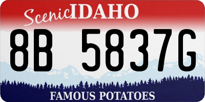 ID license plate 8B5837G