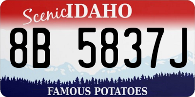 ID license plate 8B5837J