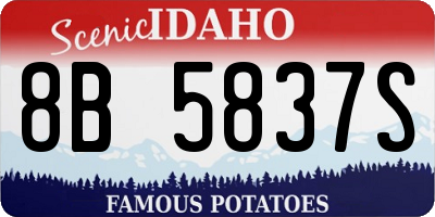 ID license plate 8B5837S