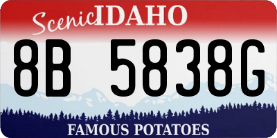 ID license plate 8B5838G