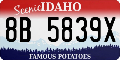 ID license plate 8B5839X