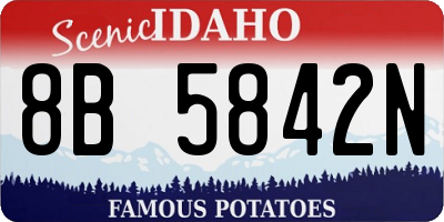 ID license plate 8B5842N