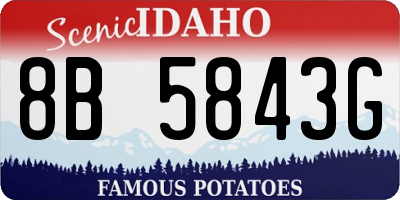 ID license plate 8B5843G