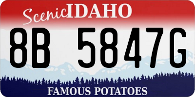 ID license plate 8B5847G