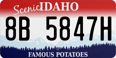 ID license plate 8B5847H