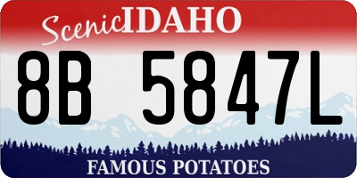 ID license plate 8B5847L