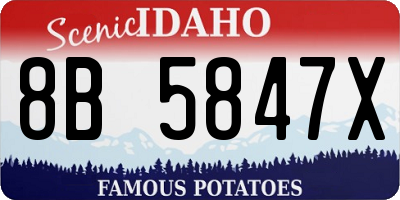 ID license plate 8B5847X