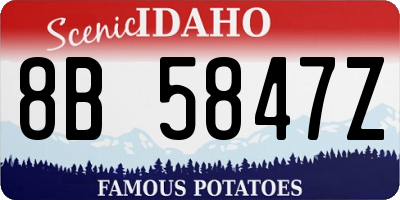 ID license plate 8B5847Z