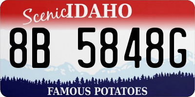 ID license plate 8B5848G