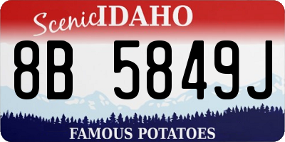 ID license plate 8B5849J