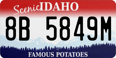ID license plate 8B5849M
