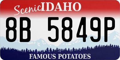 ID license plate 8B5849P