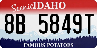 ID license plate 8B5849T