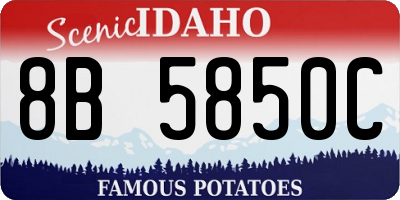 ID license plate 8B5850C