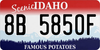 ID license plate 8B5850F