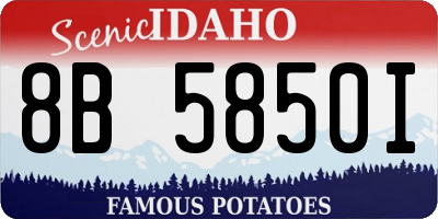 ID license plate 8B5850I