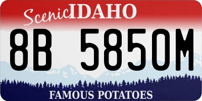 ID license plate 8B5850M