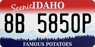 ID license plate 8B5850P