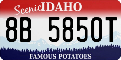 ID license plate 8B5850T