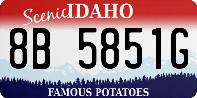 ID license plate 8B5851G