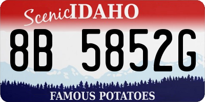 ID license plate 8B5852G