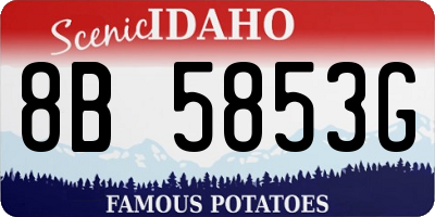ID license plate 8B5853G