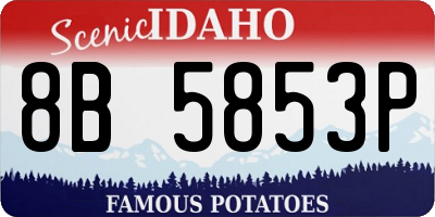 ID license plate 8B5853P