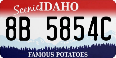 ID license plate 8B5854C