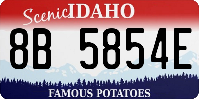 ID license plate 8B5854E