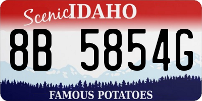 ID license plate 8B5854G