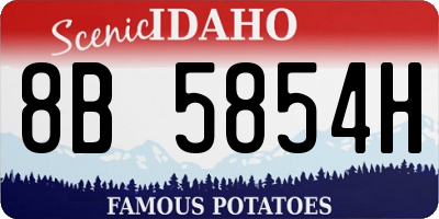 ID license plate 8B5854H