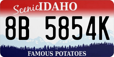 ID license plate 8B5854K