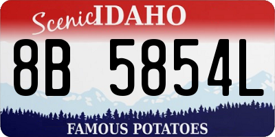 ID license plate 8B5854L