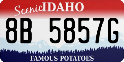 ID license plate 8B5857G