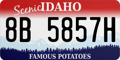 ID license plate 8B5857H