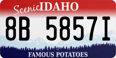 ID license plate 8B5857I