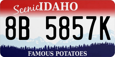 ID license plate 8B5857K