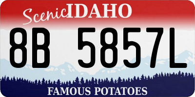 ID license plate 8B5857L