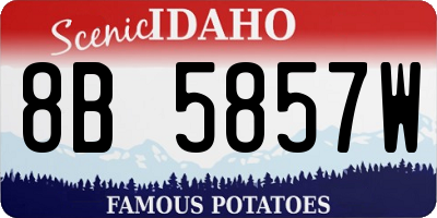 ID license plate 8B5857W