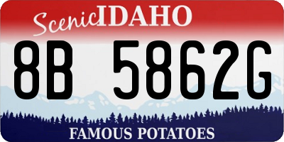 ID license plate 8B5862G