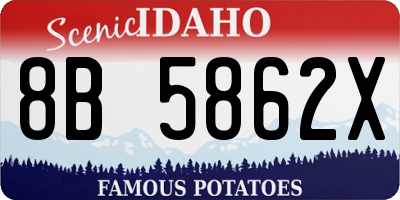 ID license plate 8B5862X