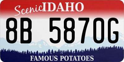 ID license plate 8B5870G