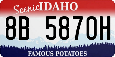 ID license plate 8B5870H