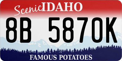 ID license plate 8B5870K