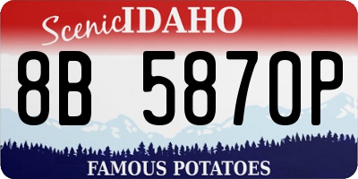 ID license plate 8B5870P