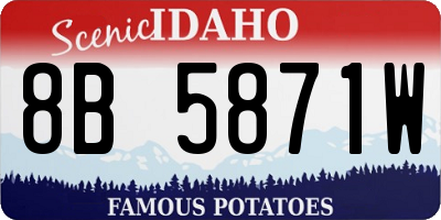 ID license plate 8B5871W