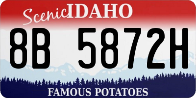 ID license plate 8B5872H