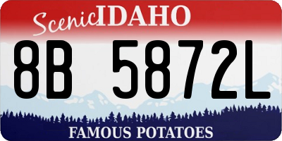 ID license plate 8B5872L