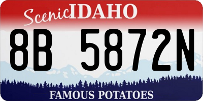 ID license plate 8B5872N