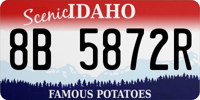 ID license plate 8B5872R